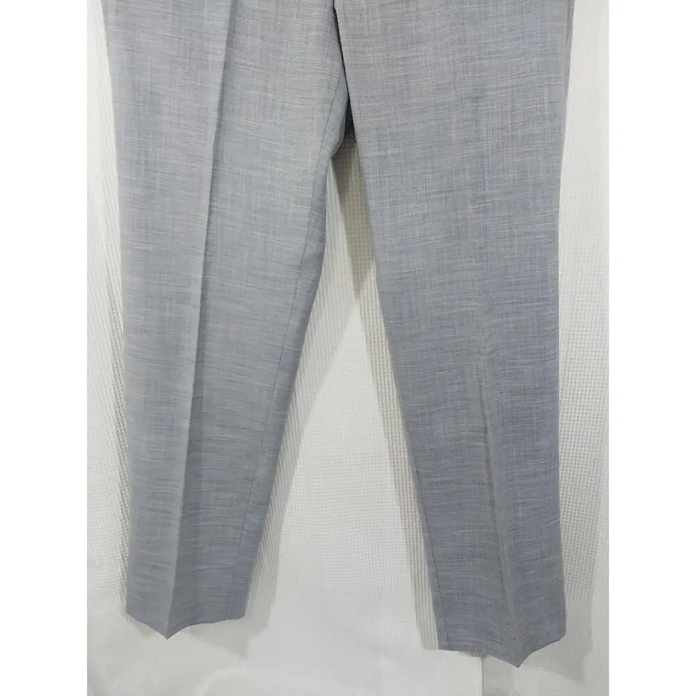 NWT@$95! LAUREN BY RALPH LAUREN! LT BLUE MICRO WEAVE ULTRAFLEX PANTS! SZ 33x32